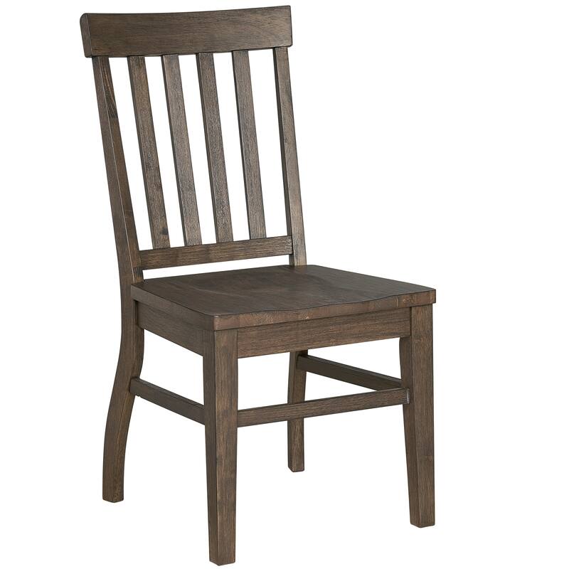 Modern Farmhouse Wood Dining Chair Set, Slat Back Dining Room Side